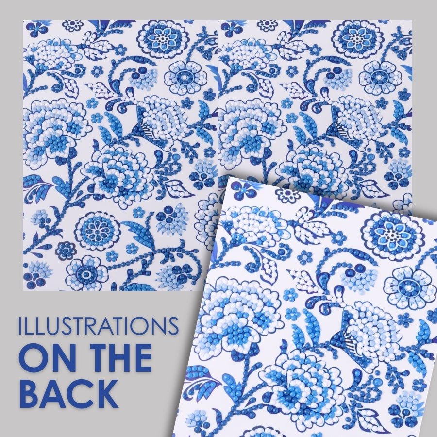 Botanical Blue Crystal Art Card Kit 12x17cm