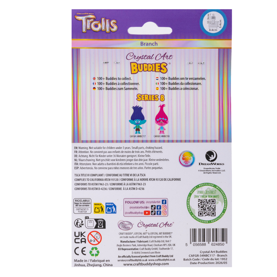 Branch Crystal Art Buddies Kit Series 8 Trolls