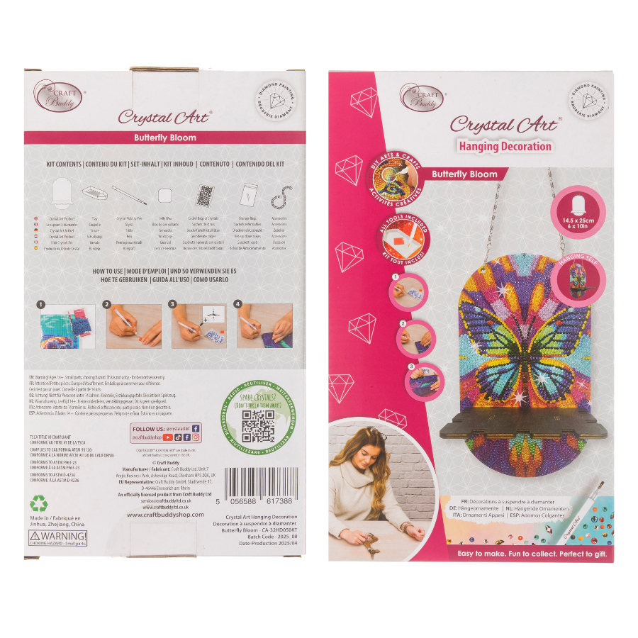 Butterfly Bloom Crystal Art Hanging Decoration Shelf