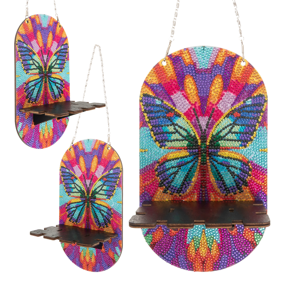 Butterfly Bloom Crystal Art Hanging Decoration Shelf