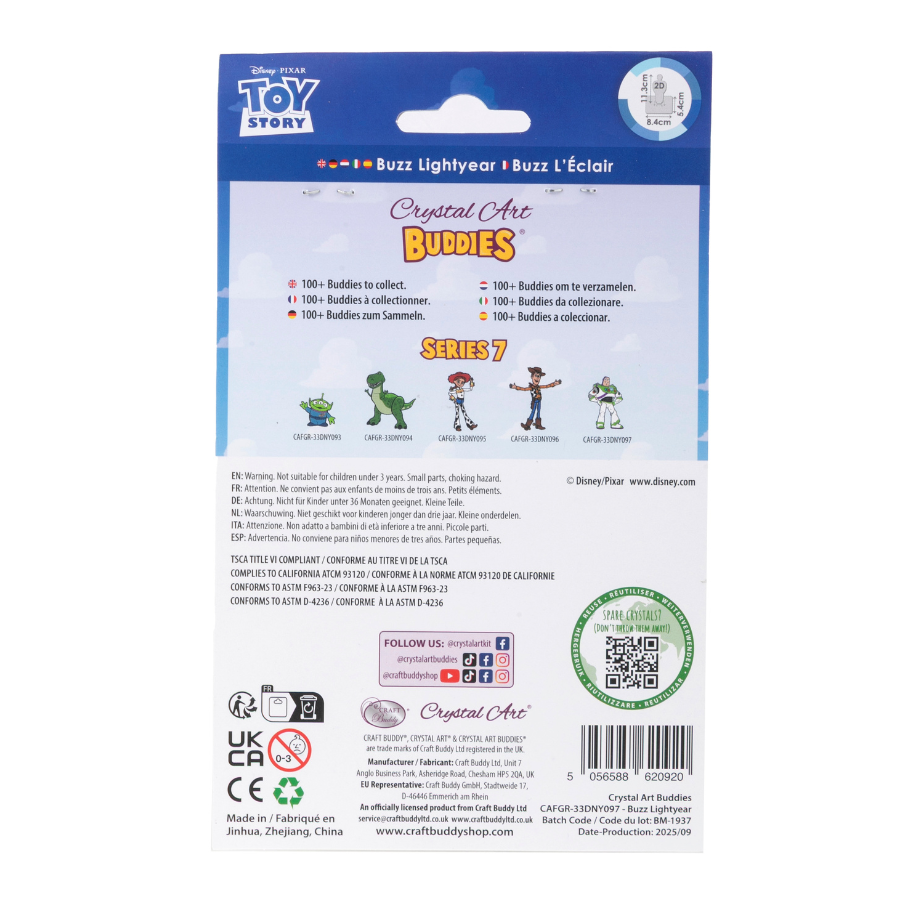 Buzz Lightyear Crystal Art Buddies Toy Story Series 7 Disney Pixar