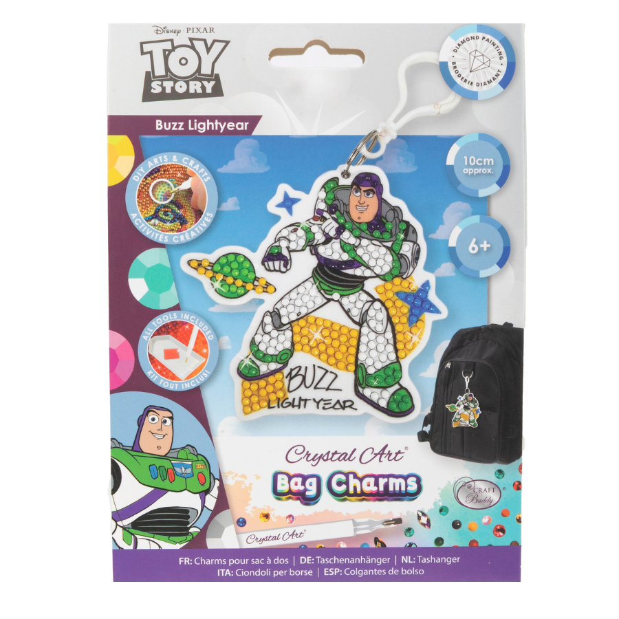 Buzz Lightyear Crystal Art Bag Charm Kit Toy Story Disney Pixar