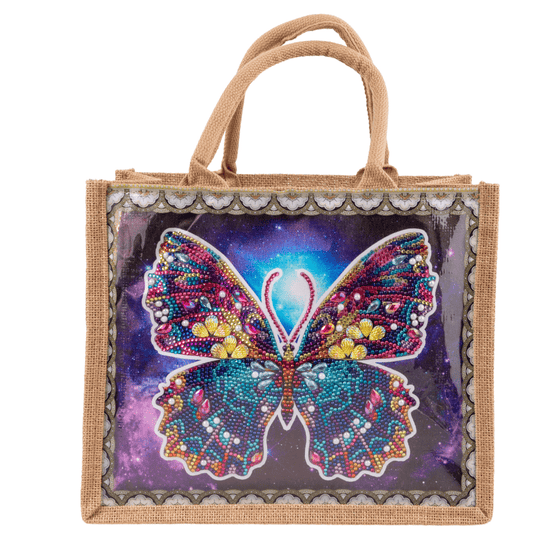 CA-FBC004 Crystal Art Interchangeable Panel Jute Bag butterfly