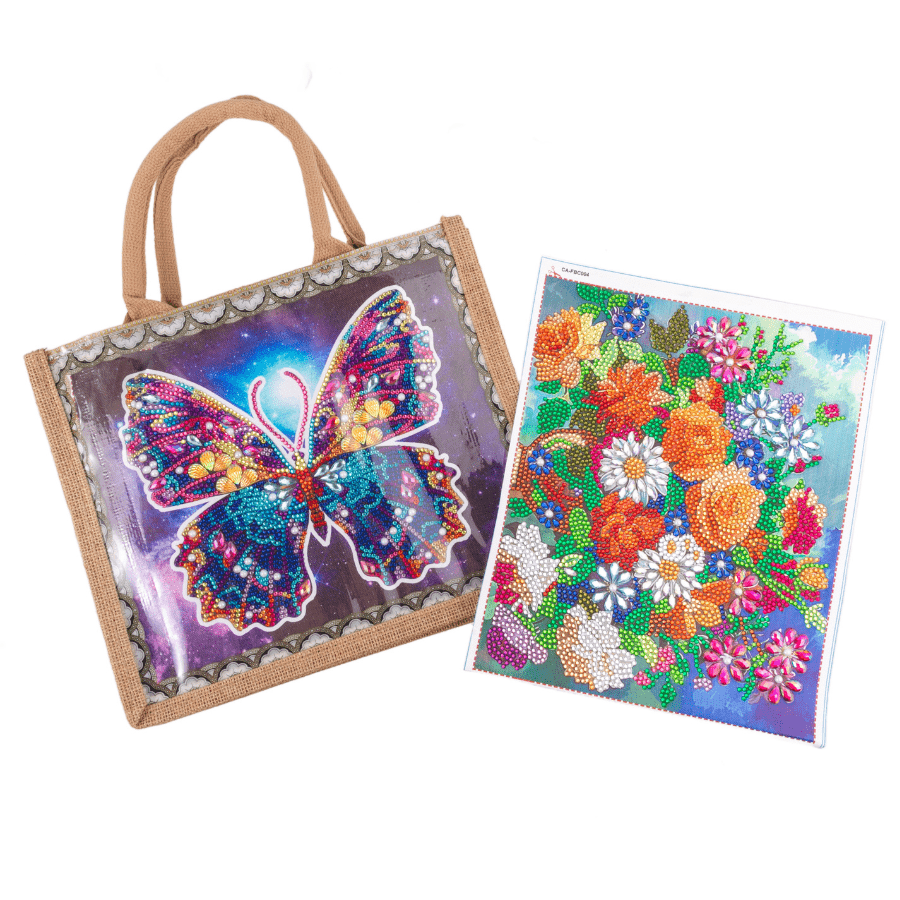 CA-FBC004 Crystal Art Interchangeable Panel Jute Bag 