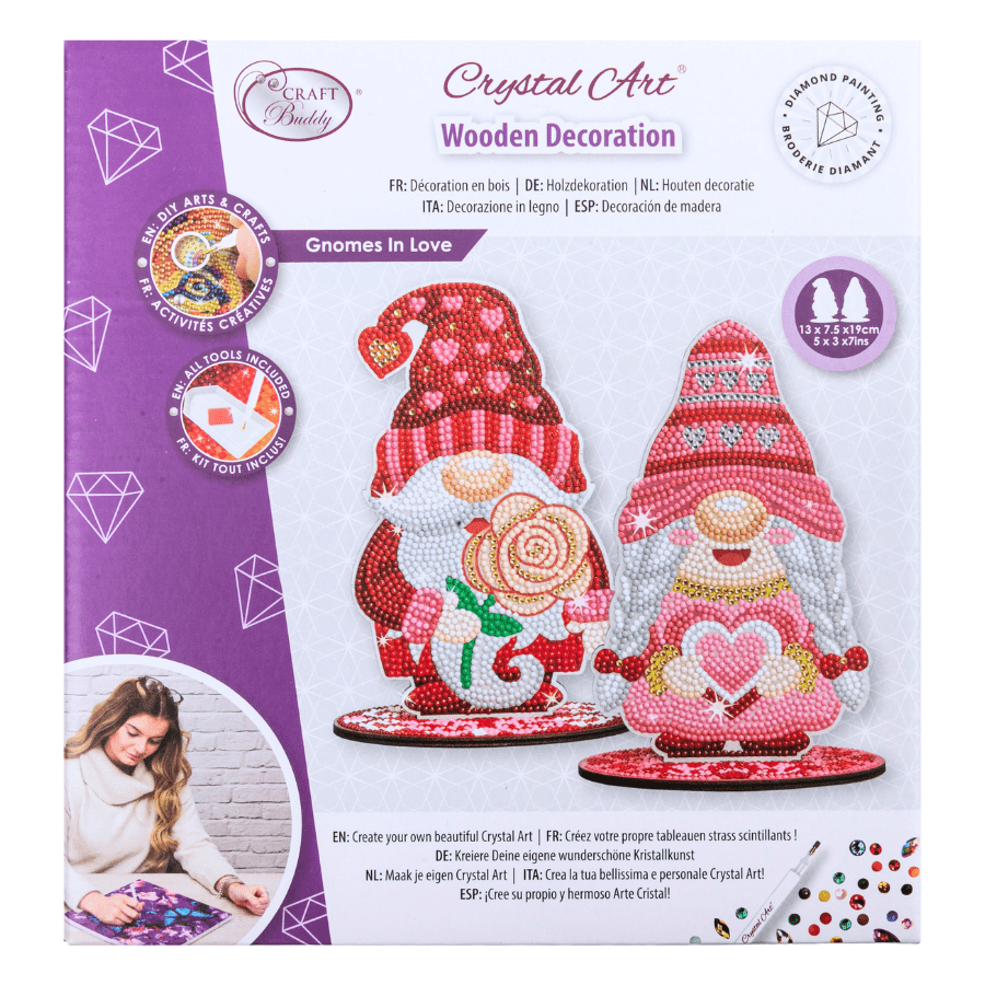 CA-MDF-065 Crystal Art Wooden Decoration Gnomes in Love pack1