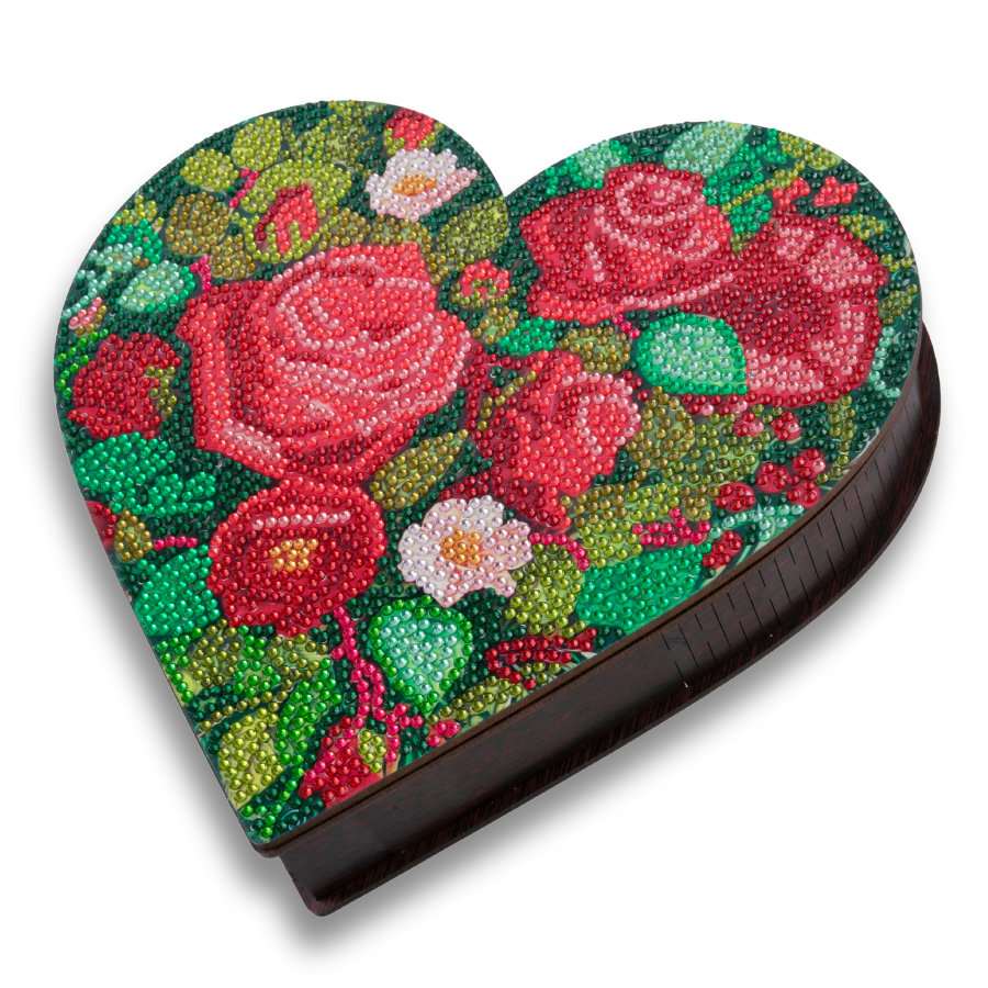 CA-MDF-071 Heart Rose Crystal Wooden Shaped Box 7
