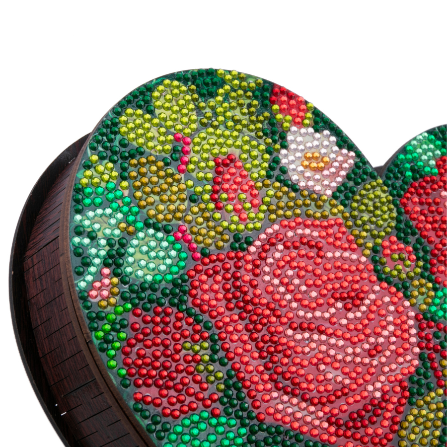 CA-MDF-071 Heart Rose Crystal Wooden Shaped Box 9