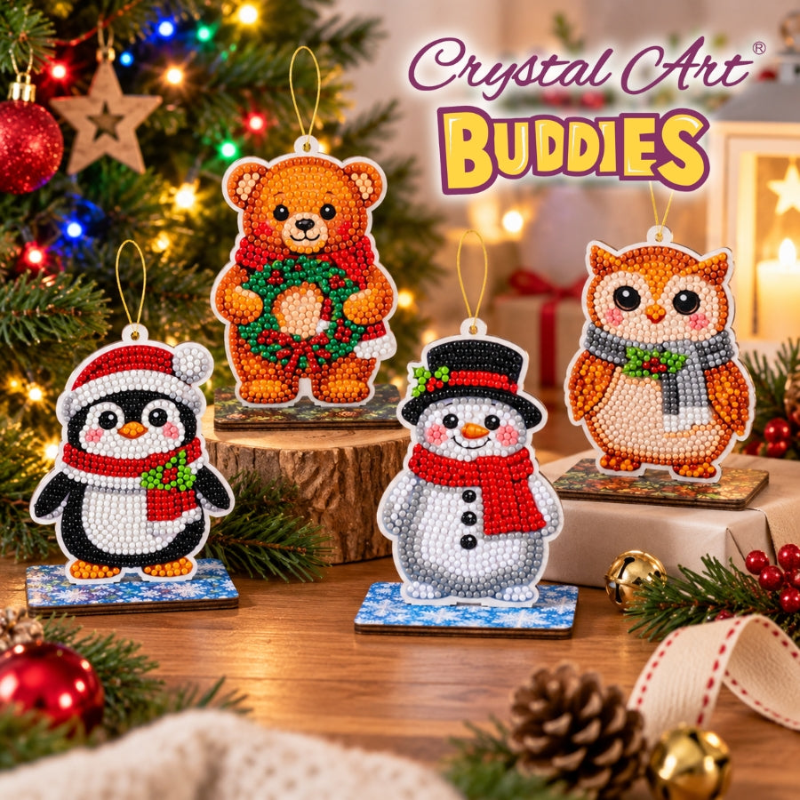 Festive Bear Crystal Art Festive Buddies Kit Series 7