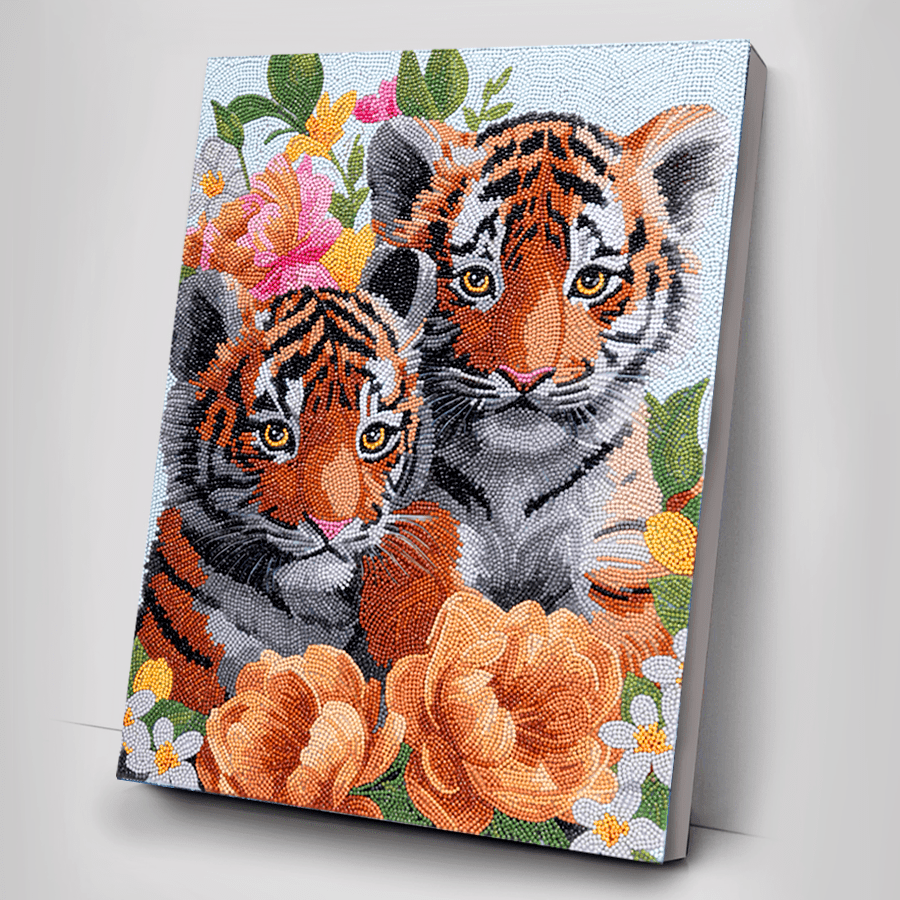 CAK-A231L Tigers Crystal Art Canvas Kit 40x50cm 8