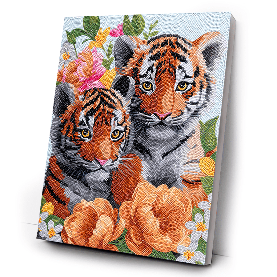 CAK-A231L Tigers Crystal Art Canvas Kit 40x50cm 9