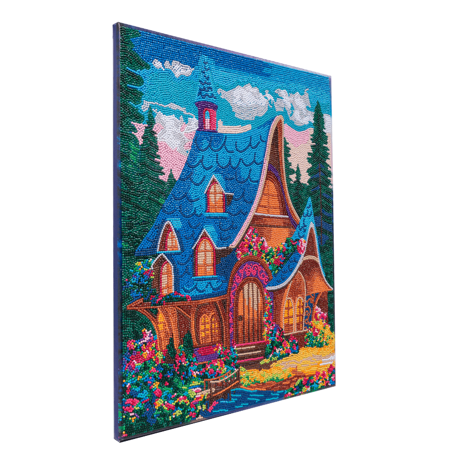 CAK-A235L Forest House Crystal Art Canvas 40x50 angle