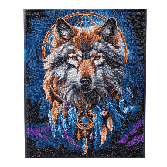 CAK-A236L Enchanted Wolf Crystal Art Canvas 40x50 complete