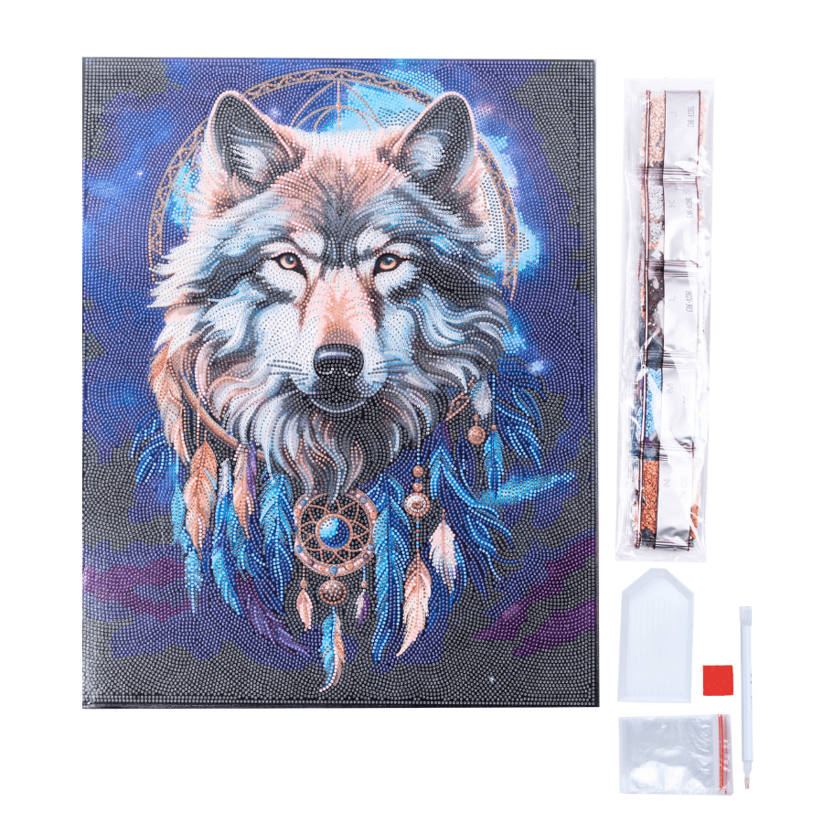 CAK-A236L Enchanted Wolf Crystal Art Canvas 40x50 contents