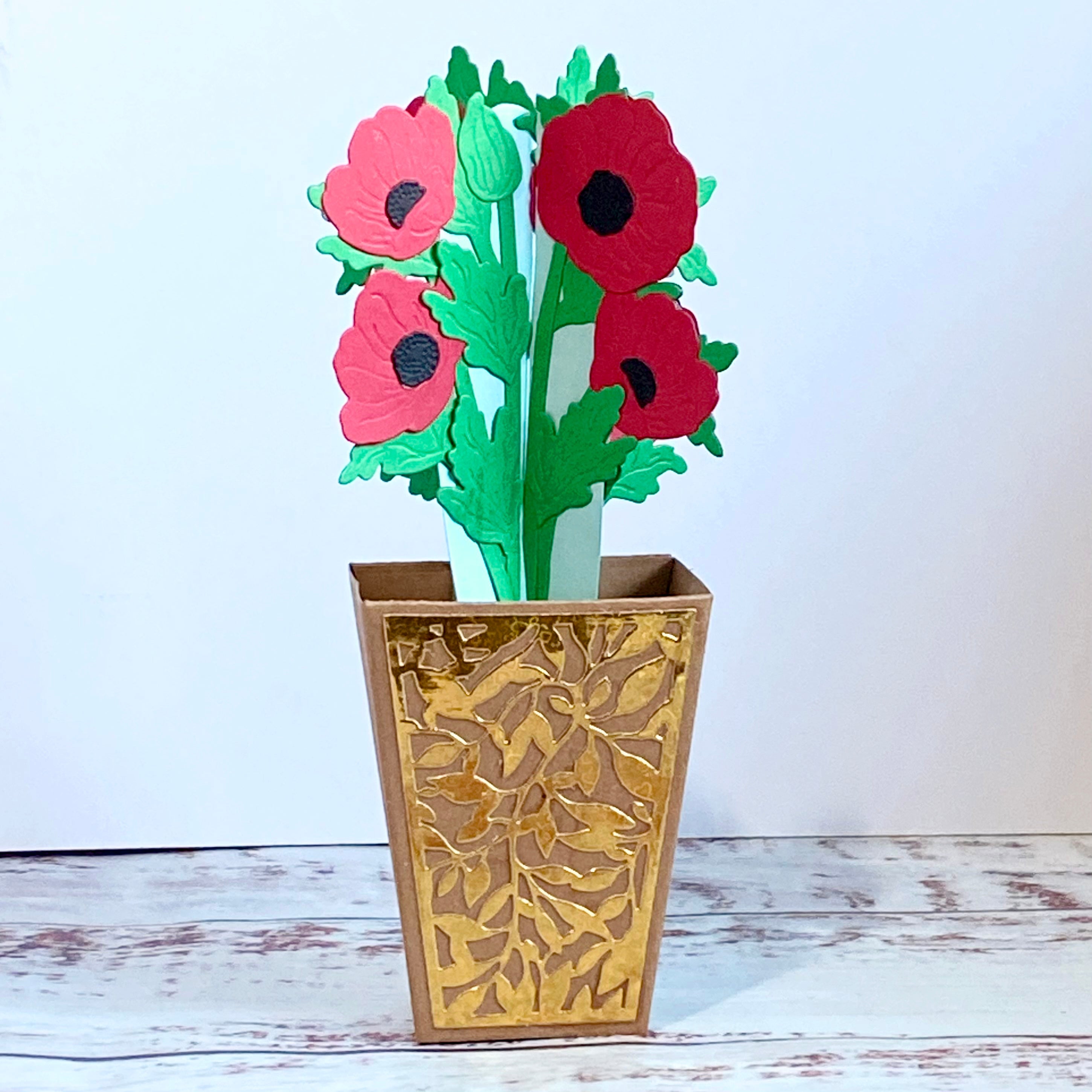 Craft Buddy “Perfect Poppies” Beautiful Bouquet 3D Gift Card Die Set ...