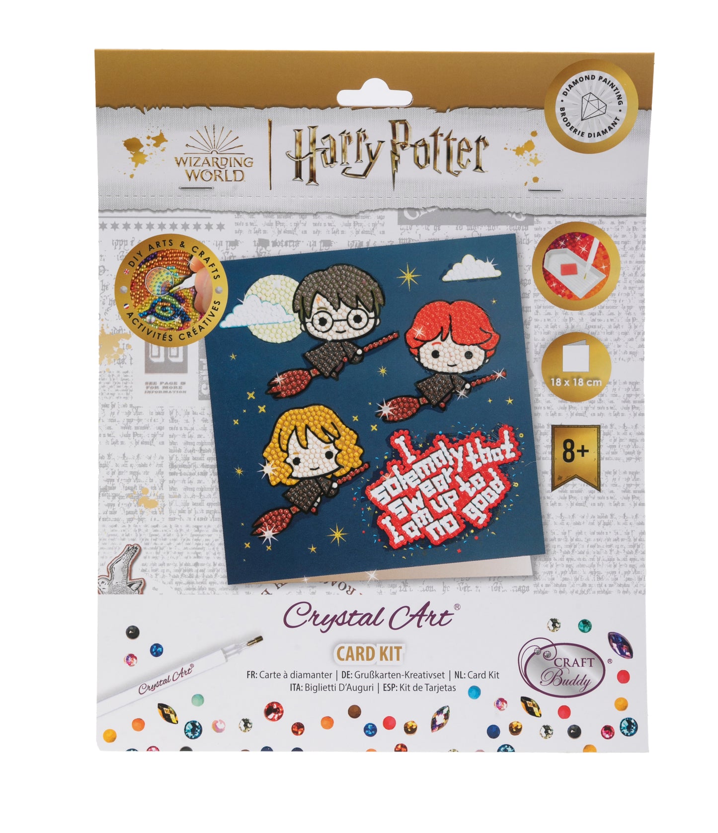 "Flying High" Harry Potter Crystal Art Card