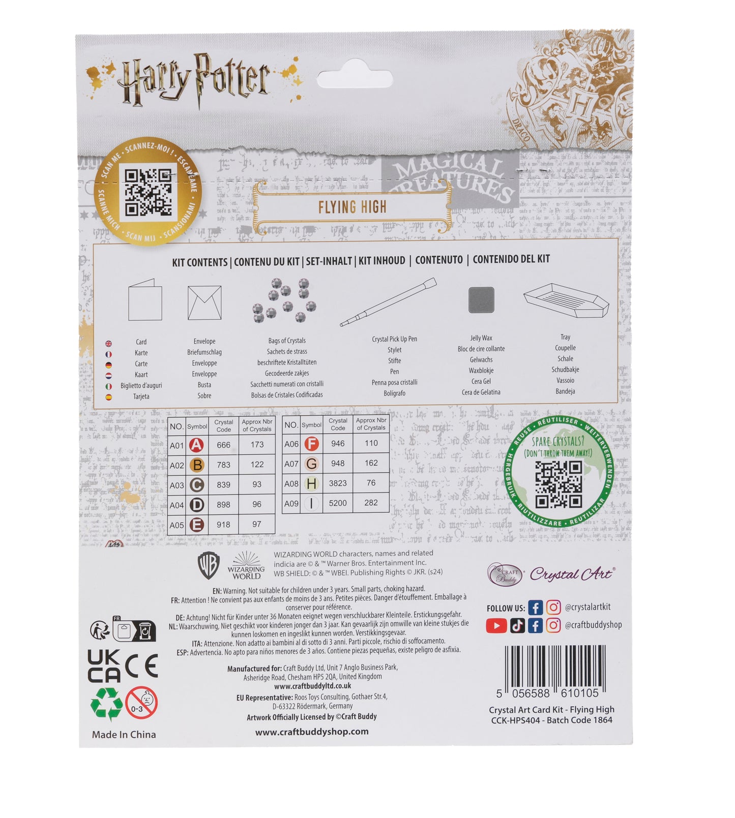 "Flying High" Harry Potter Crystal Art Card