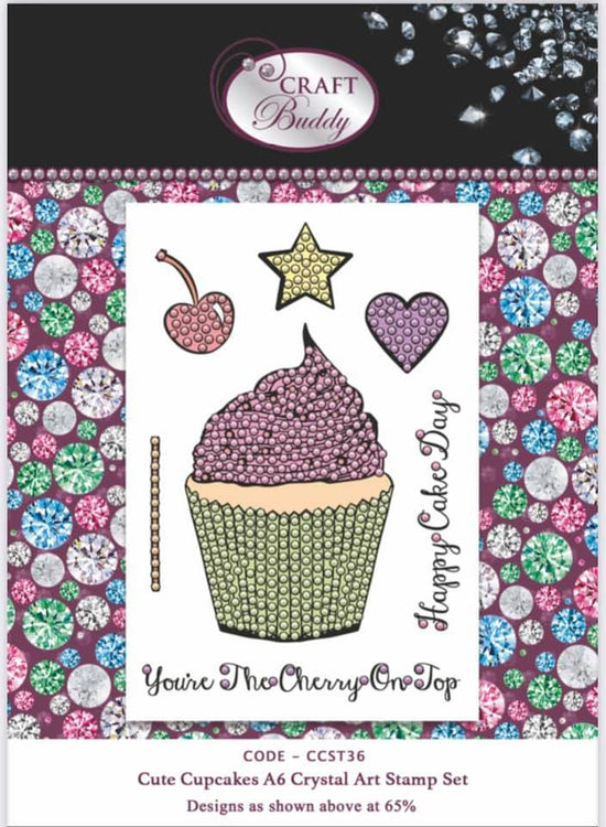 Cute Cupcakes A6 Crystal Art Stamp Set