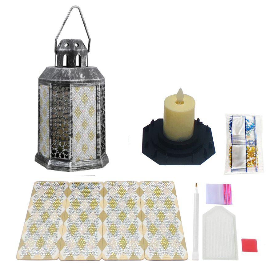 Candle Lantern LED Crystal Art Decoration Kit Set 12