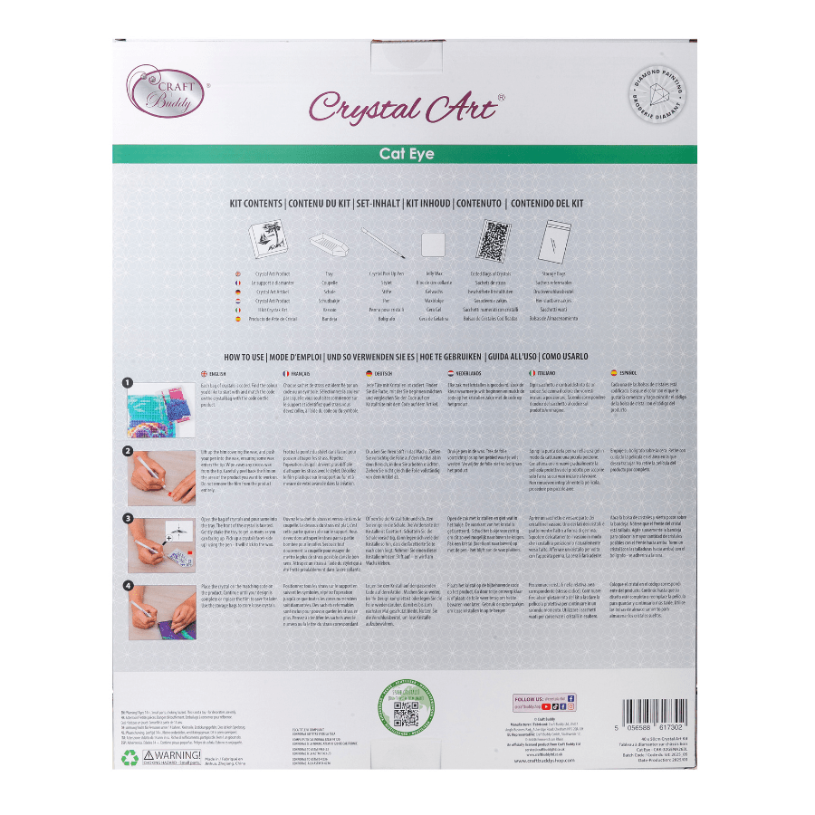 Cat Eye Crystal Art Canvas Kit 40x50 back