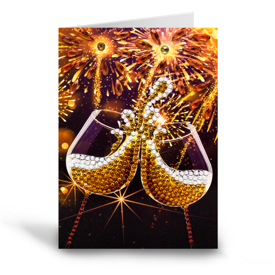 CCK-10x15B2: Champagne Celebration, 10x15cm Crystal Art Card