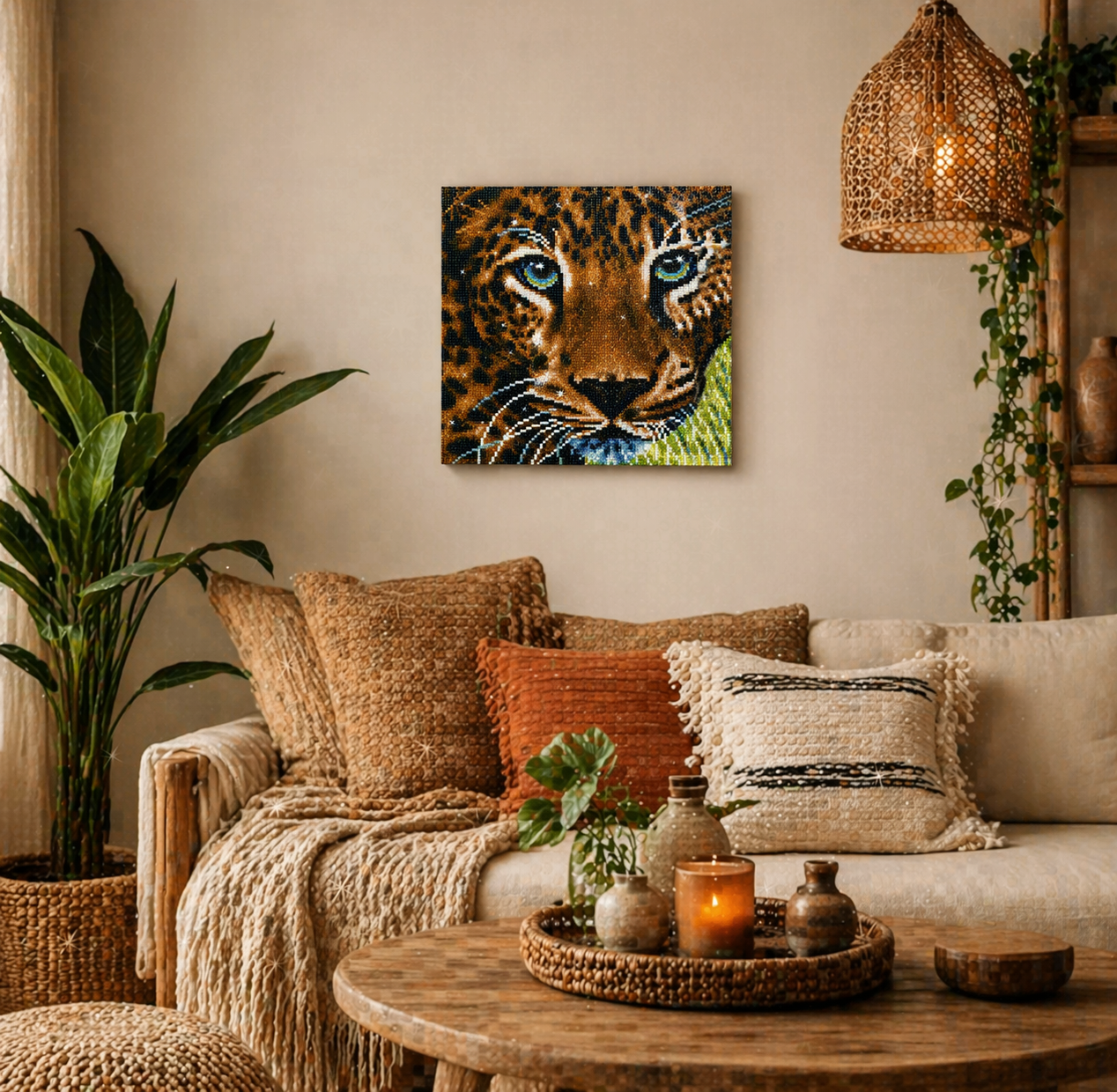 Leopard Framed Crystal Art Kit 30x30cm