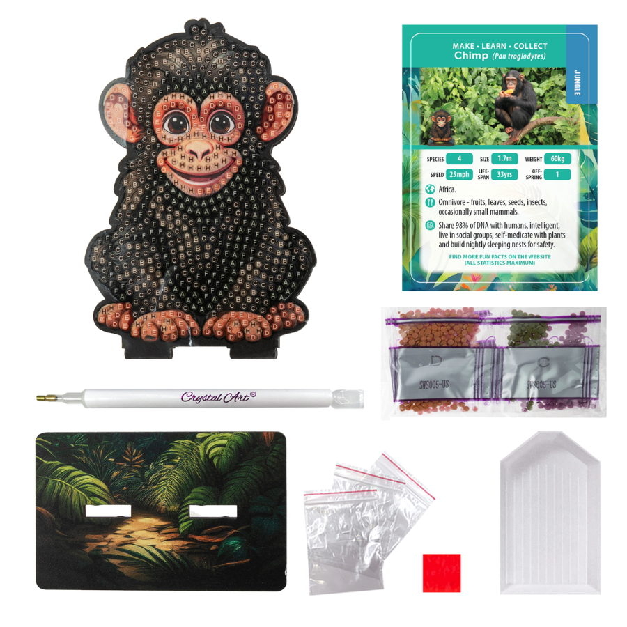 Chimp Crystal Art Wildlife Buddies contents