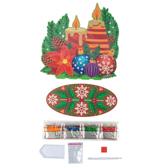 Christmas Candles Crystal Art Wooden Decoration contents