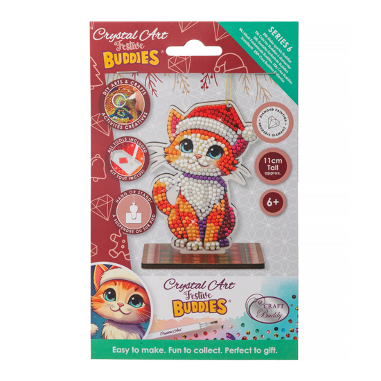 Christmas Cat Crystal Art Hanging Buddies Decoration pack