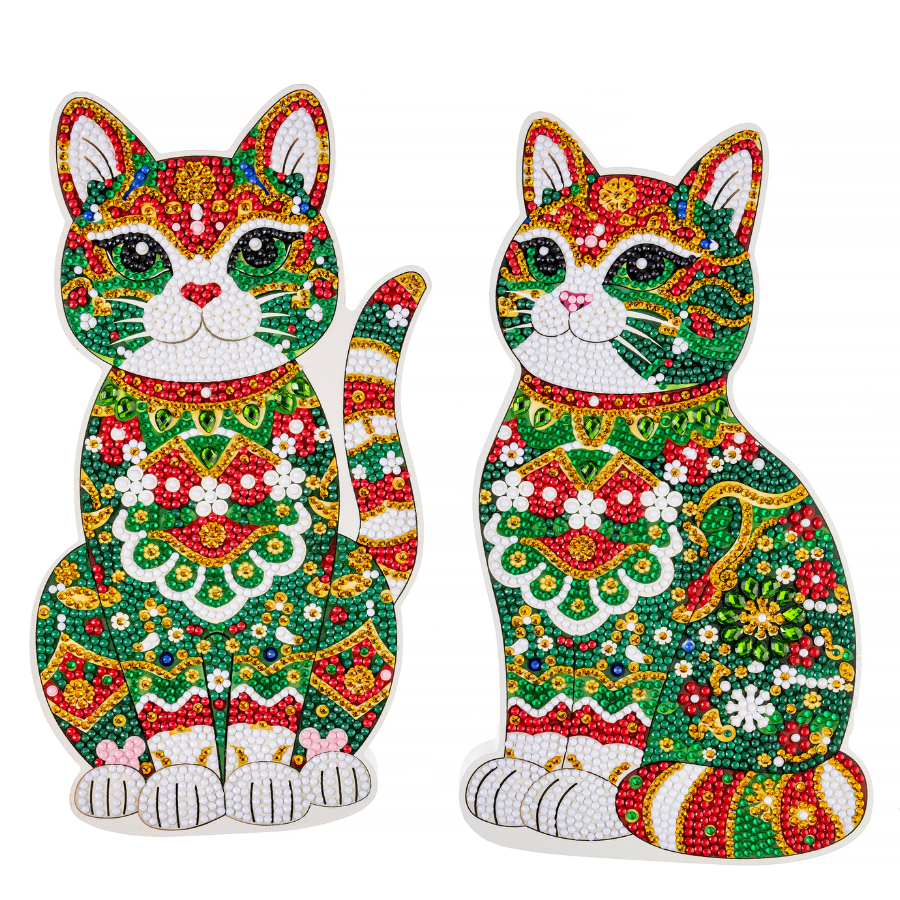 Christmas Cats Crystal Art Decoration Kit