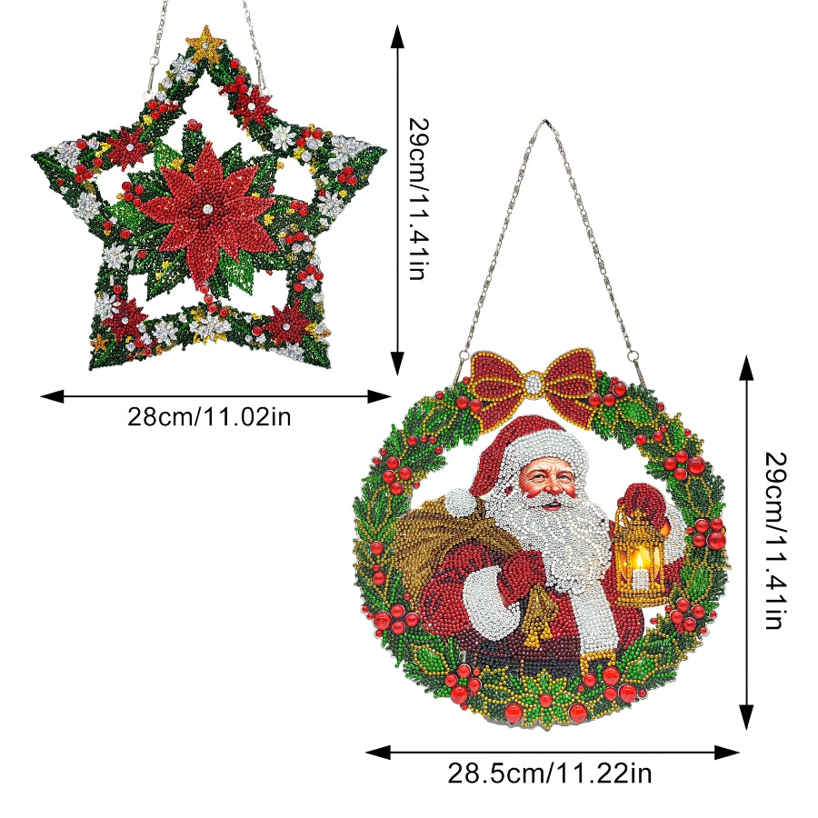 Christmas Crystal Art Hanging Decoration Kit Set of 2