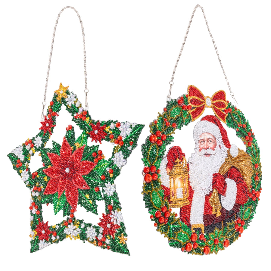 Christmas Crystal Art Hanging Decoration Kit Set of 2