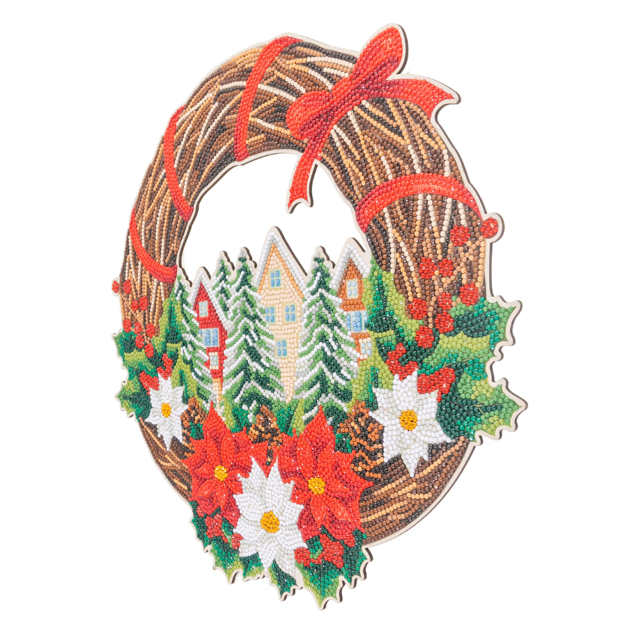 Christmas Crystal Art Wreath Kit side1
