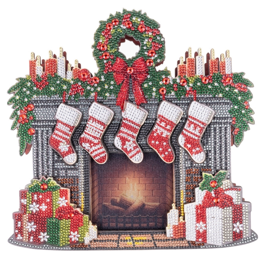 Christmas Fireplace Crystal Art 3D Buildable Scene Kit
