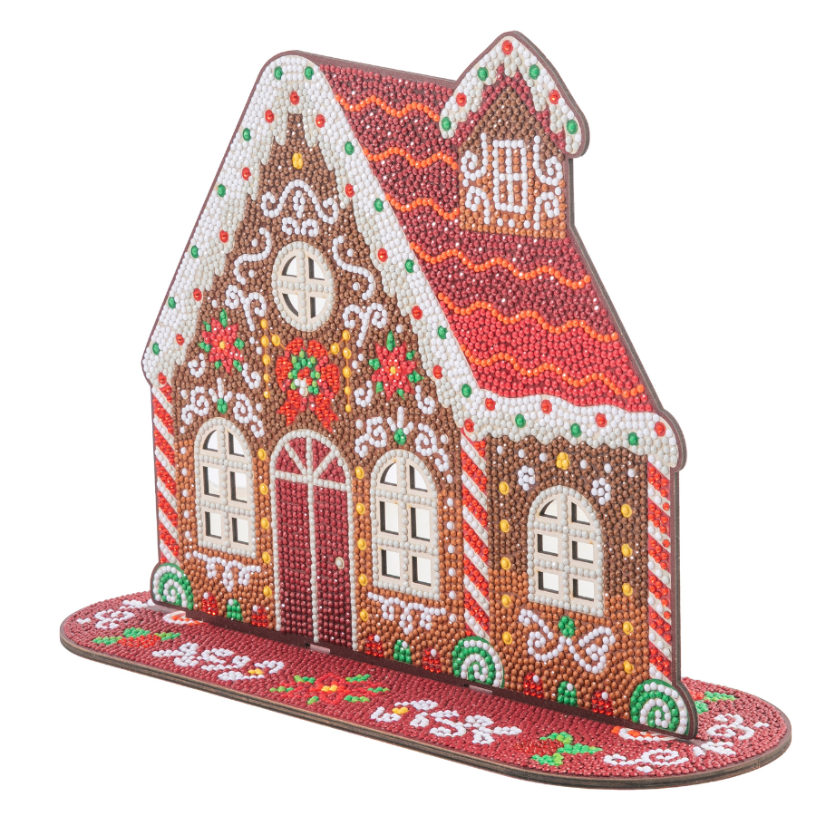 Christmas House Crystal Art Wooden Decoration