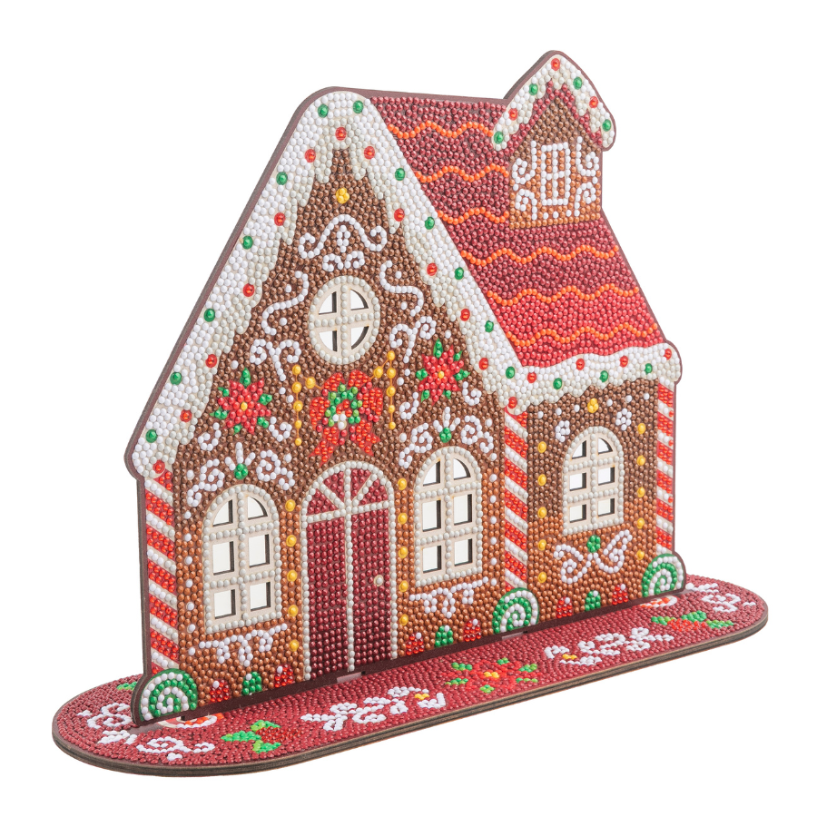 Christmas House Crystal Art Wooden Decoration