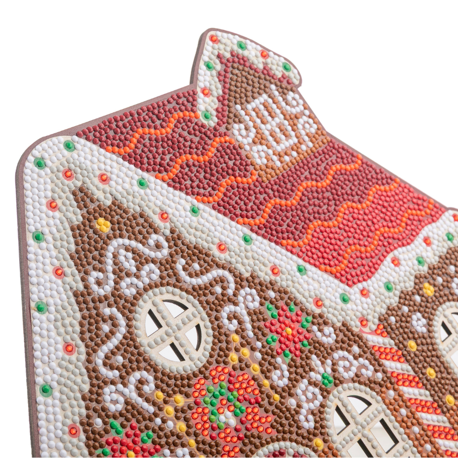 Christmas House Crystal Art Wooden Decoration