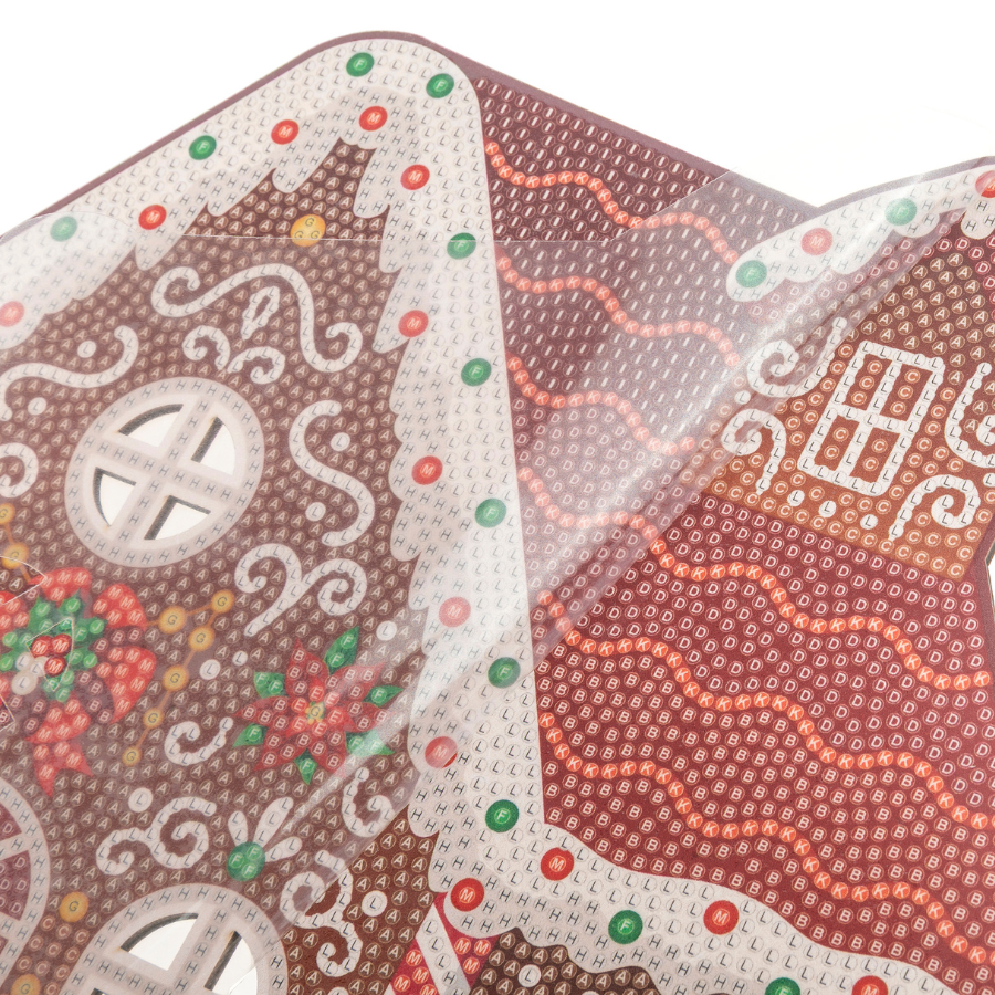 Christmas House Crystal Art Wooden Decoration