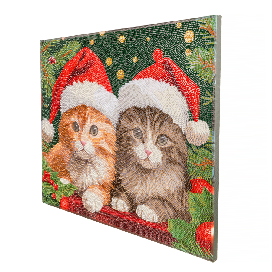 Christmas Kitties Crystal Art Canvas Kit 40x50cm