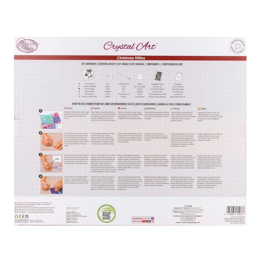 Christmas Kitties Crystal Art Canvas Kit 40x50cm
