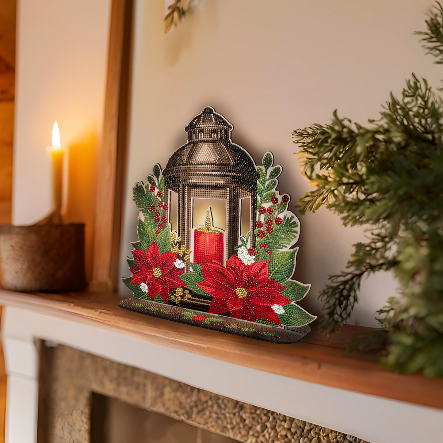 Christmas Lantern 3D Crystal Art Scene 7