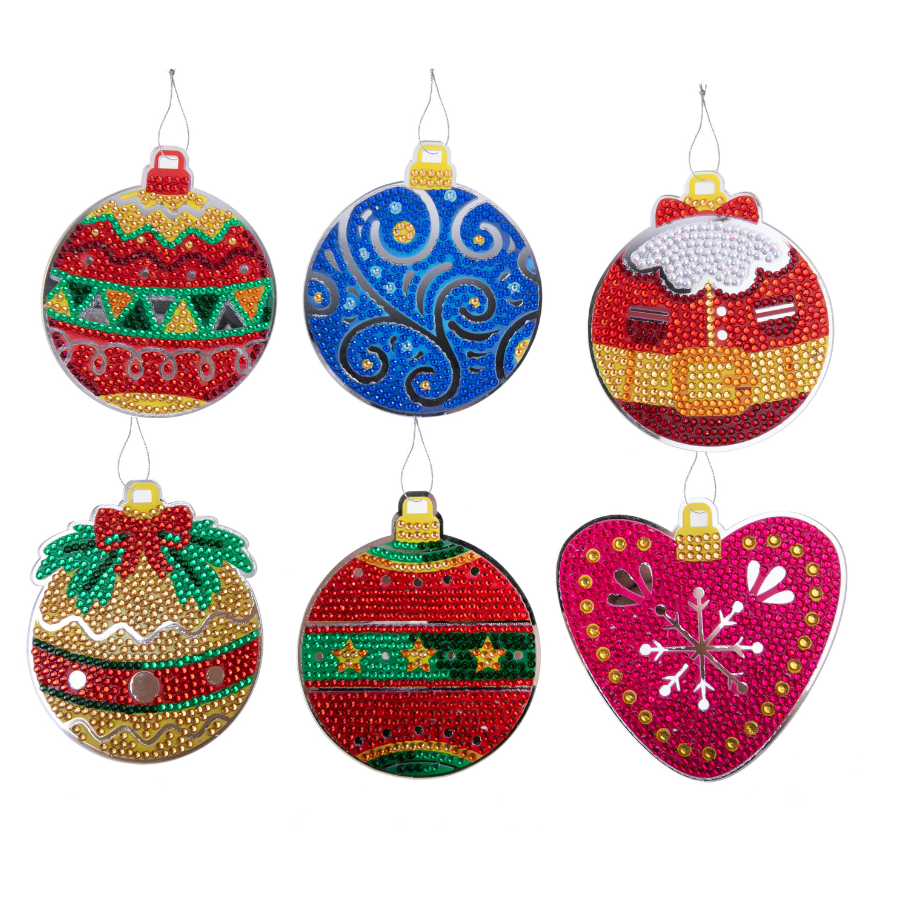 Christmas Shapes Crystal Art Hanging Decorations Set 3