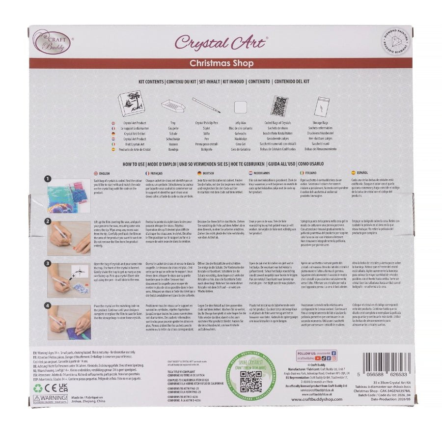 Christmas Shop Crystal Art Canvas Kit 35x35cm