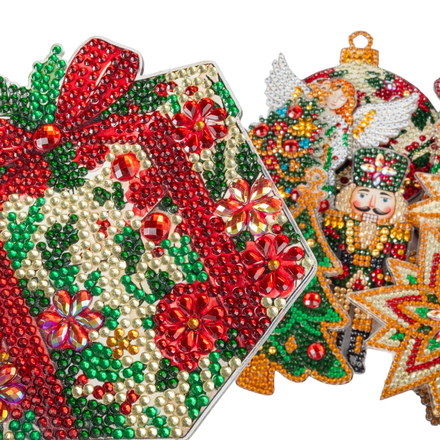 Christmas Treasures Crystal Art Hanging Decoration Kit x 12
