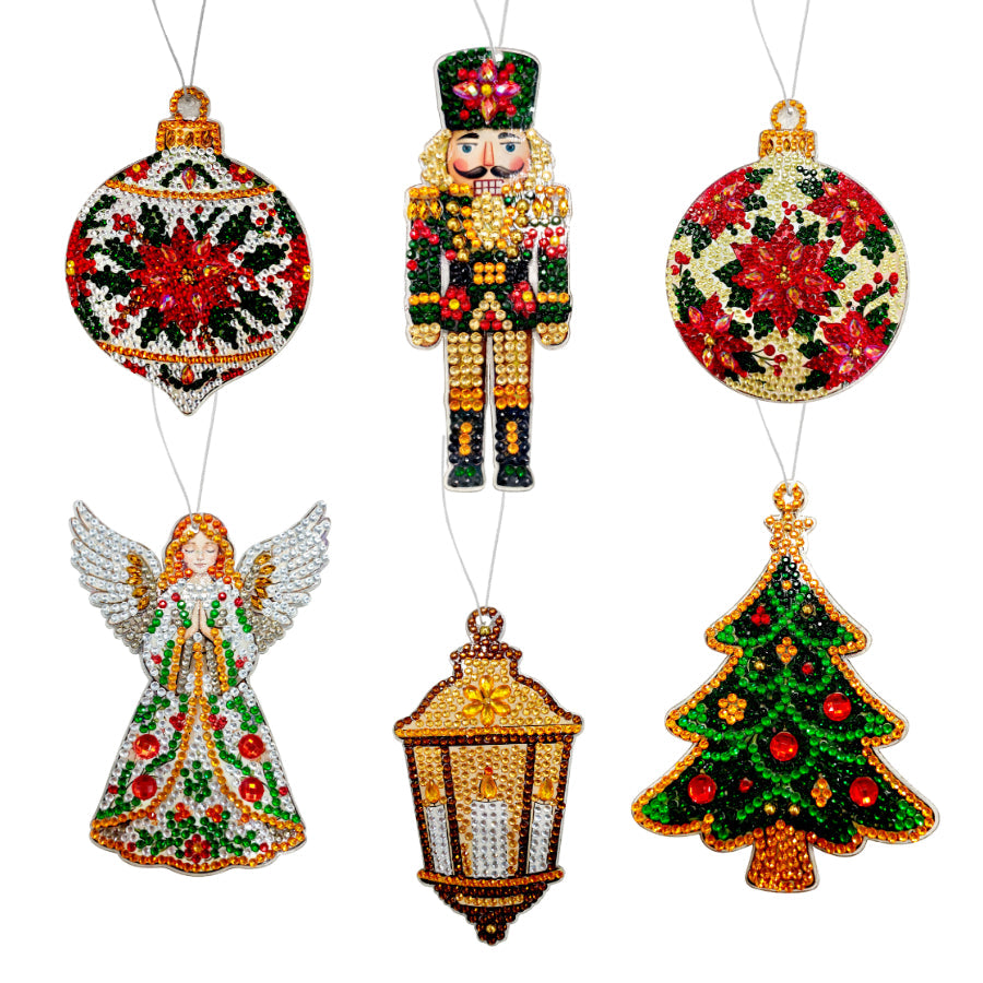 Christmas Treasures Crystal Art Hanging Decoration Kit x 12
