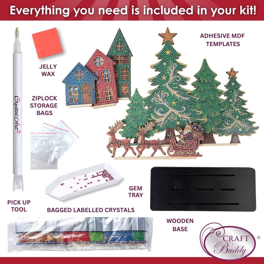 Christmas Village Crystal Art 3D Buildable Scene Kit