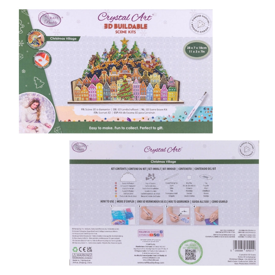 Christmas Village Crystal Art 3D Buildable Scene Kit
