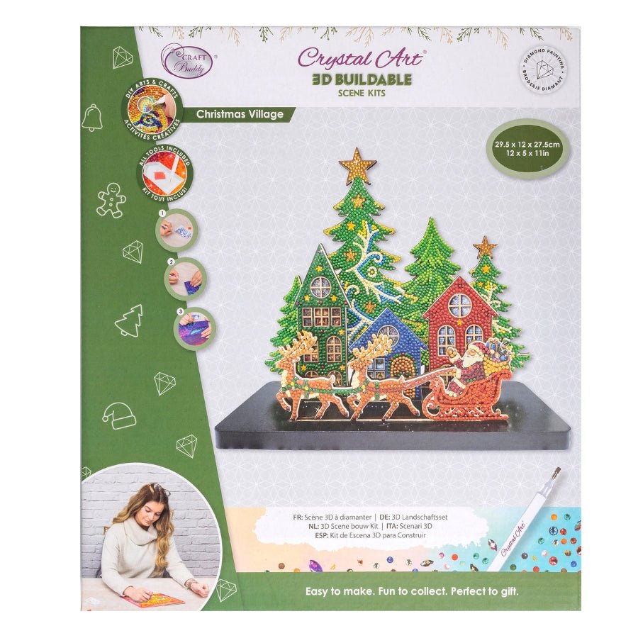 Christmas Village Crystal Art 3D Buildable Scene Kit