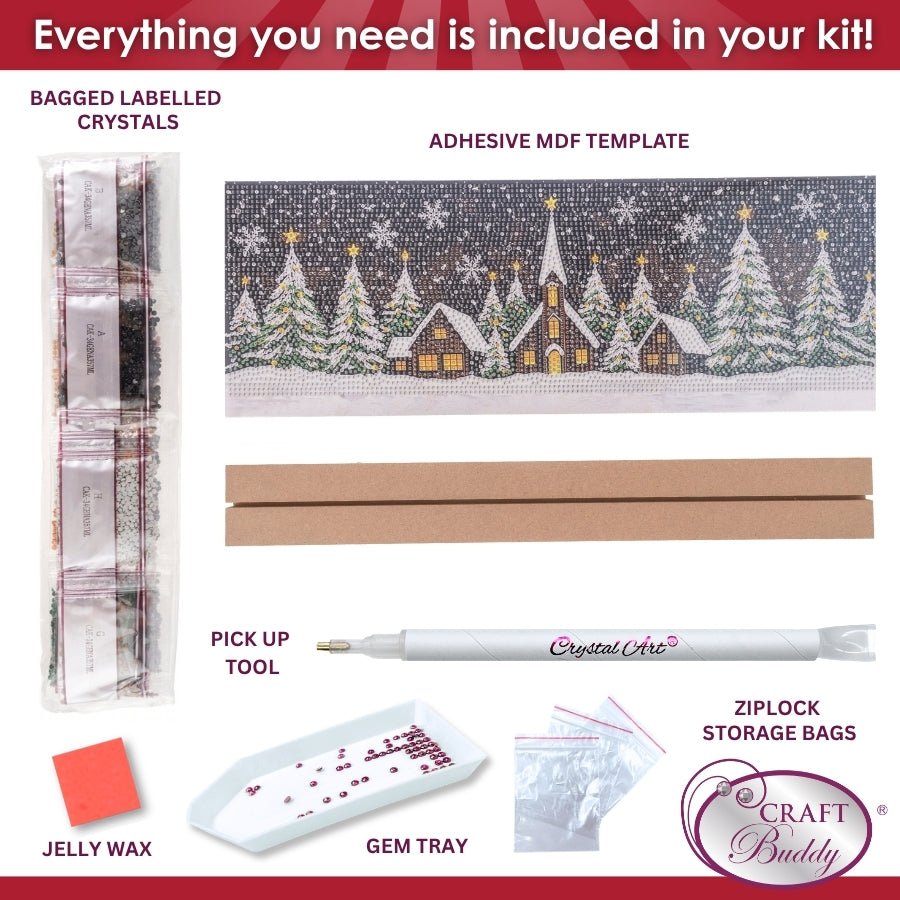 Christmas Village Crystal Art Decoration Kit