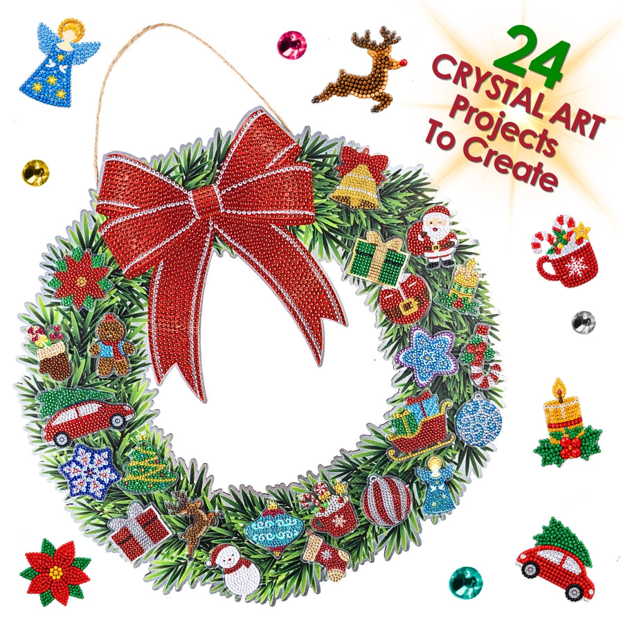 Christmas Wreath Crystal Art Advent Calendar Kit