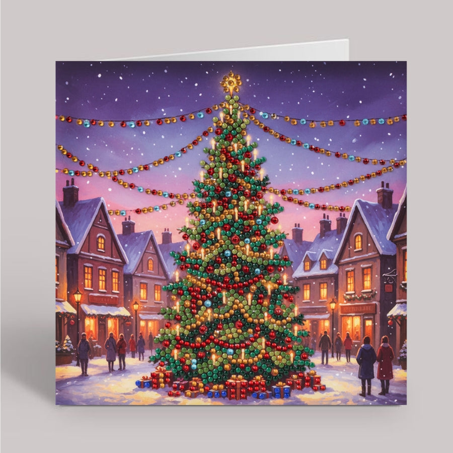 Christmas In The Square Crystal Art Card Kit 18x18cm